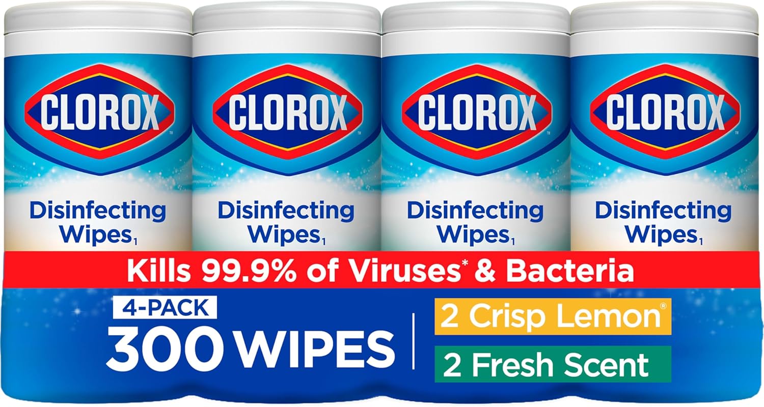  Clorox Disinfecting Wipes Value Pack, Bleach Free Cleaning Wipes, 75 Count Each, Pack Of 4